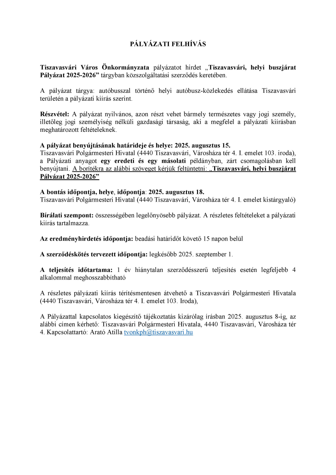 Tiszavasvári helyi buszjárat 2025-2026 Pályázati kiírás_Oldal_1