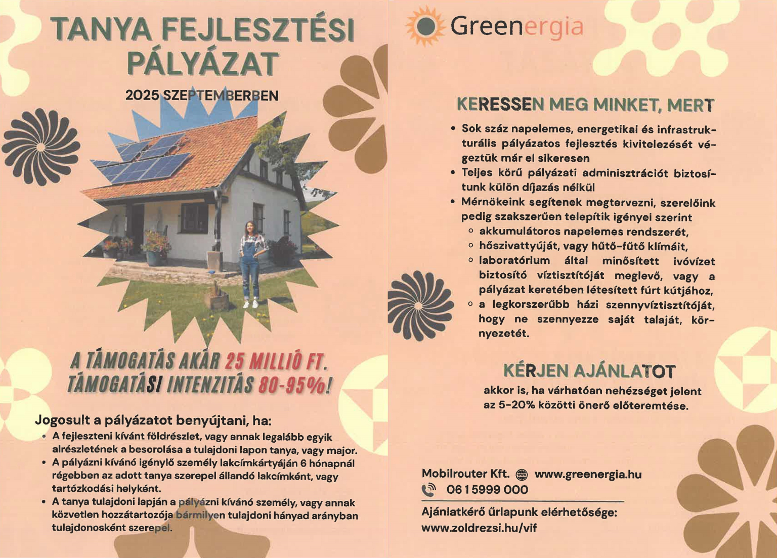 Tenya fejlesztési pályázat 2025.szeptember