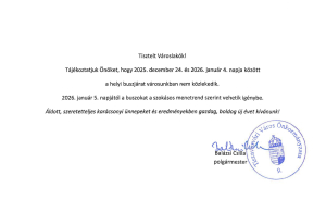 Helyi buszjárat szünet