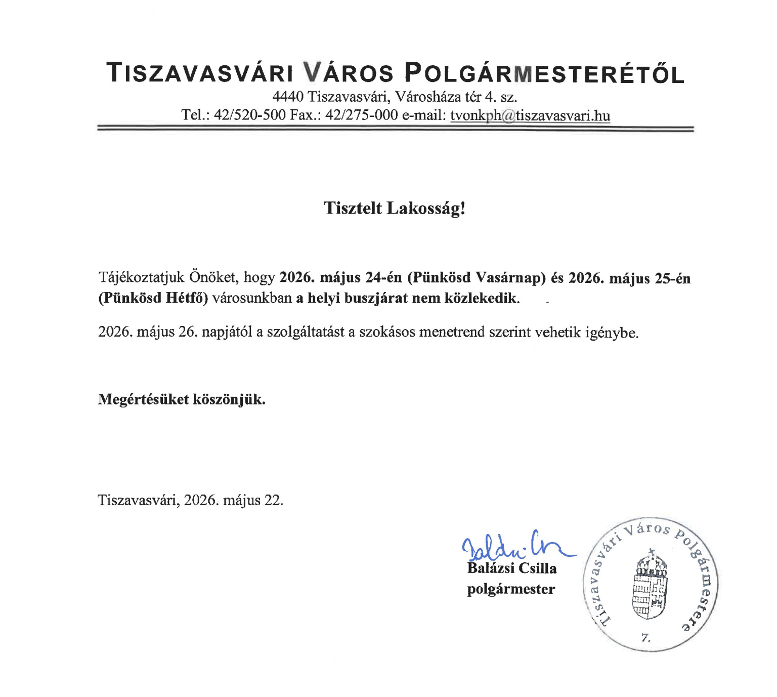 Buszközlekedés_közlemény_Pünkösd